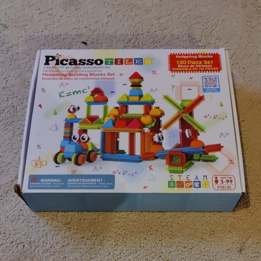 PicassoTilesBristle Shape 3D Building Y2KBlocks Tiles Construction Toy Set 120Pc